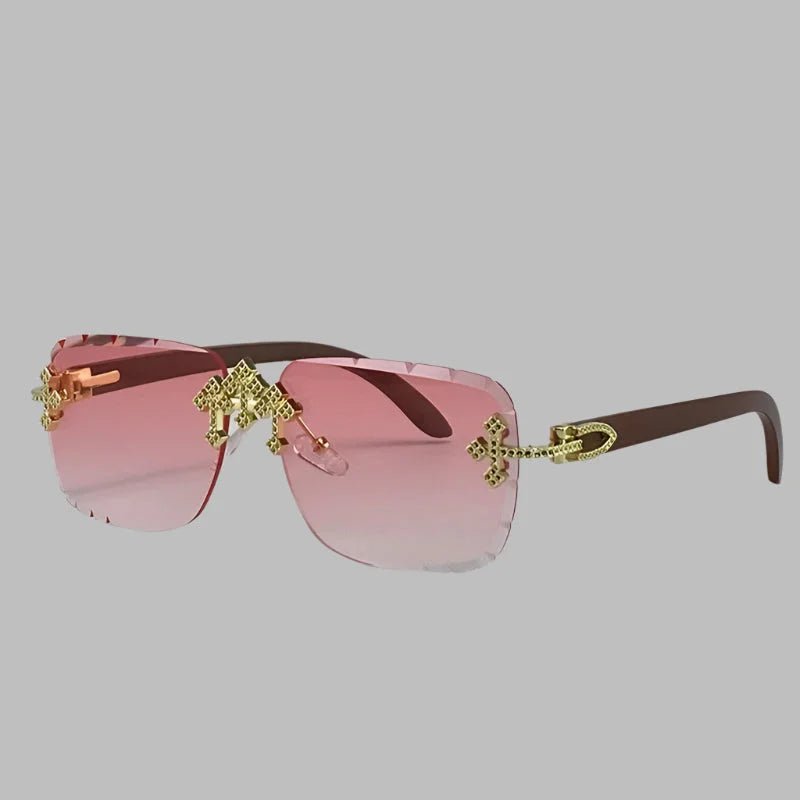 Steampunk Square Rimless Sunglasses for Men - HalleBeauty